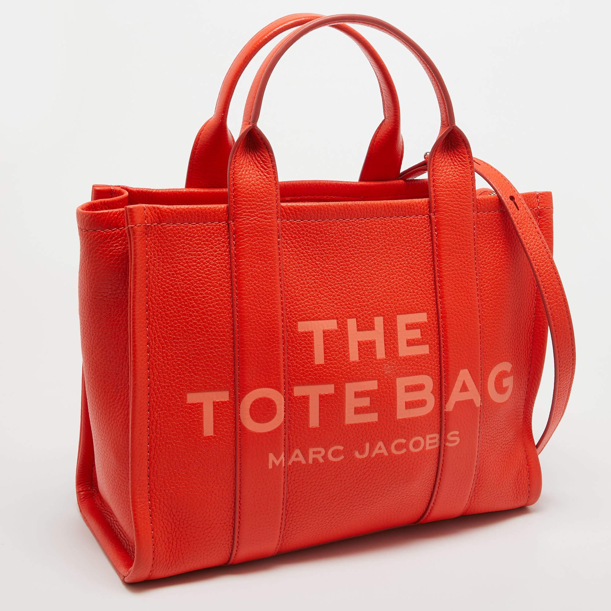 Marc Jacobs Orange Leder Medium The Tote Bag Damen im Angebot