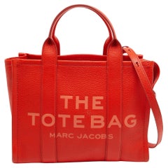 Marc Jacobs Orange Leather Medium The Tote Bag