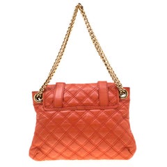 Marc Jacobs Orange Quilted Leather Mary Shoulder Bag