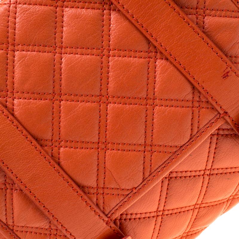 Marc Jacobs Orange Quilted Leather Mary Shoulder Bag 1