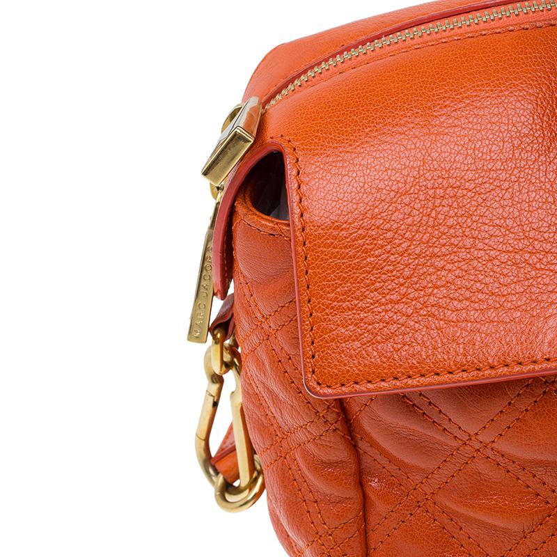 Marc Jacobs Orange Quilted Leather Rudi Satchel 4