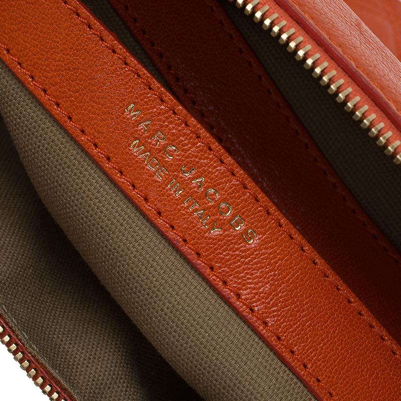Women's Marc Jacobs Orange Quilted Leather Rudi Satchel