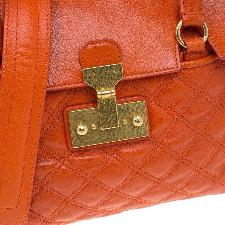 Marc Jacobs Orange Quilted Leather Rudi Satchel at 1stDibs