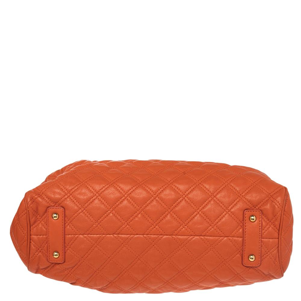 Women's Marc Jacobs Orange Quilted Leather Stam Satchel