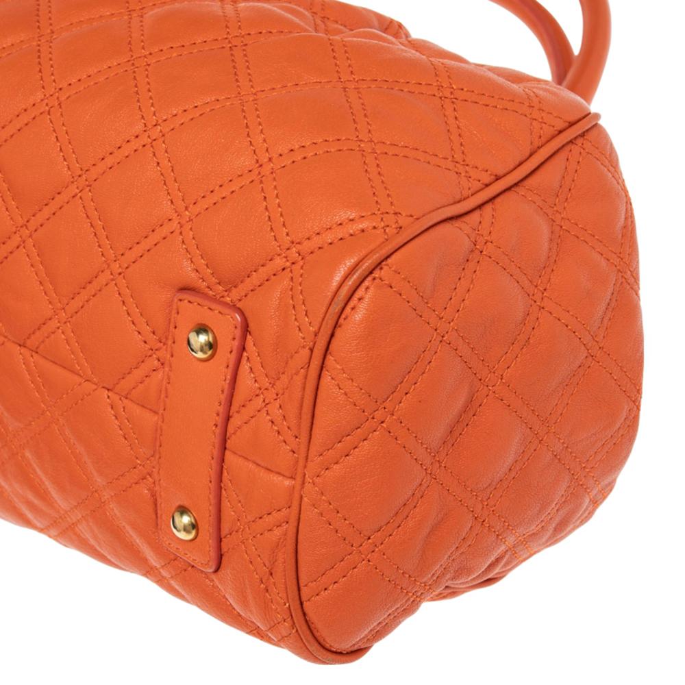 Marc Jacobs Orange Quilted Leather Stam Satchel 2