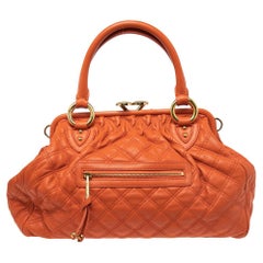 Marc Jacobs Orange Quilted Leather Stam Satchel