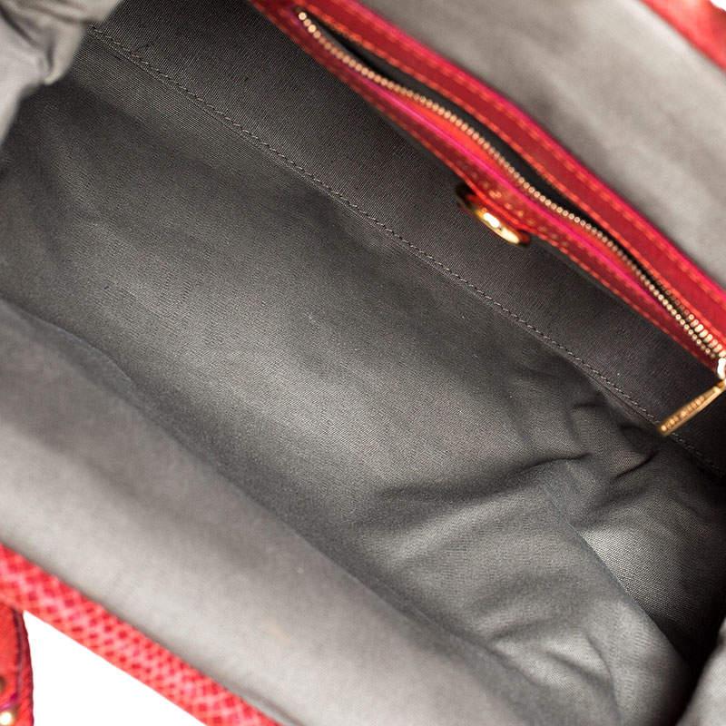 Marc Jacobs Orange Snake Skin Embossed Leather Stam Satchel For Sale 3