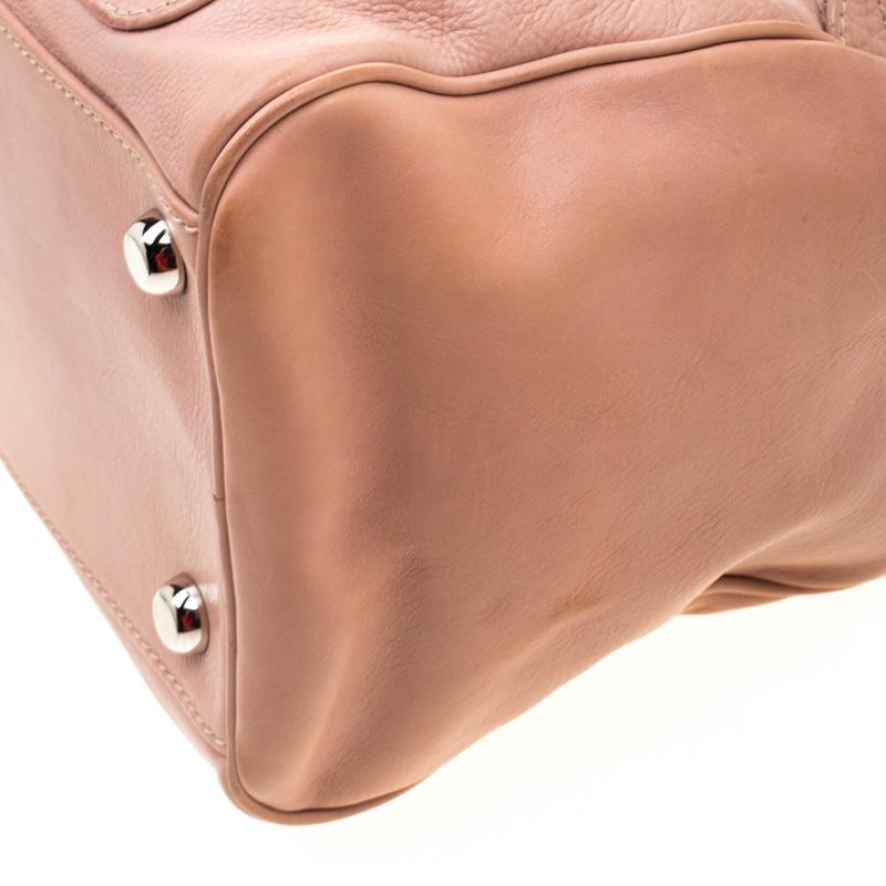 Women's Marc Jacobs Peach Leather Double Buckle Pocket Boston Bag