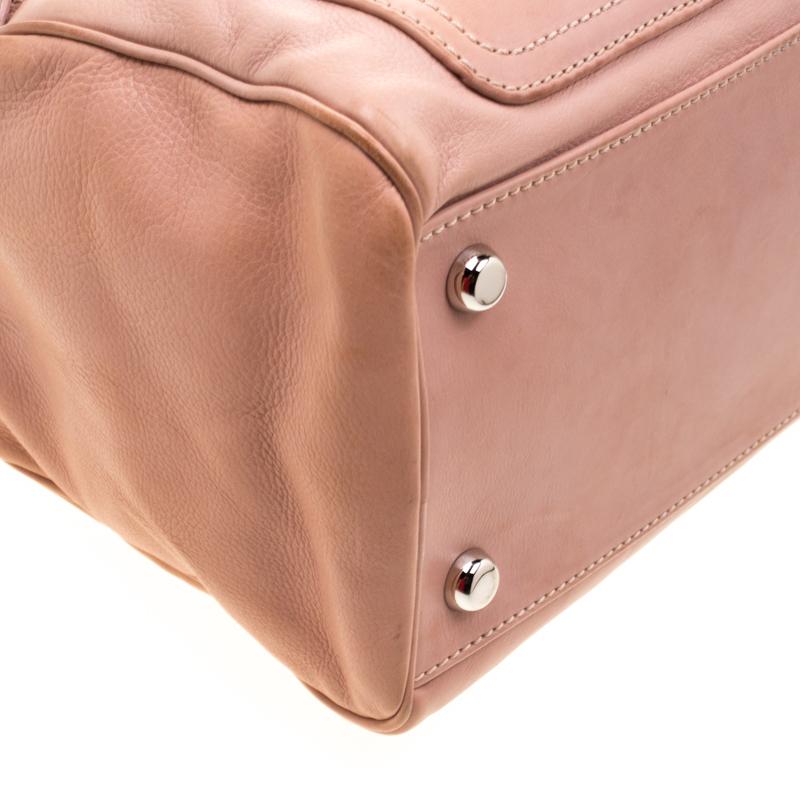 Marc Jacobs Peach Leather Double Buckle Pocket Boston Bag 1