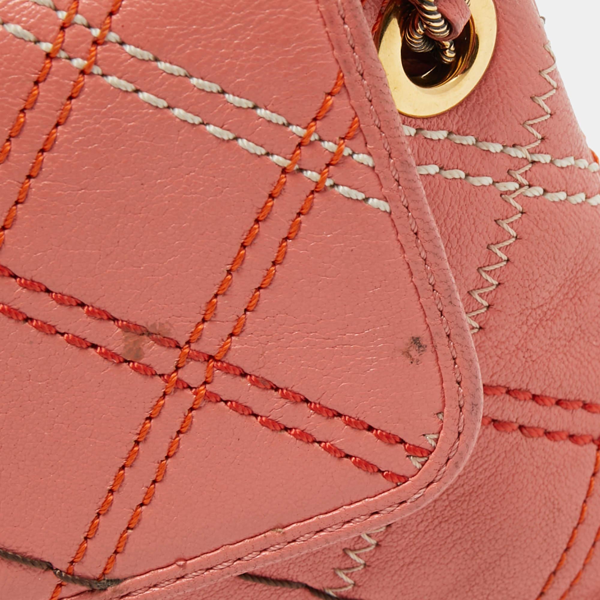 Marc Jacobs Peach Quilted Leather Flap Crossbody Bag 4