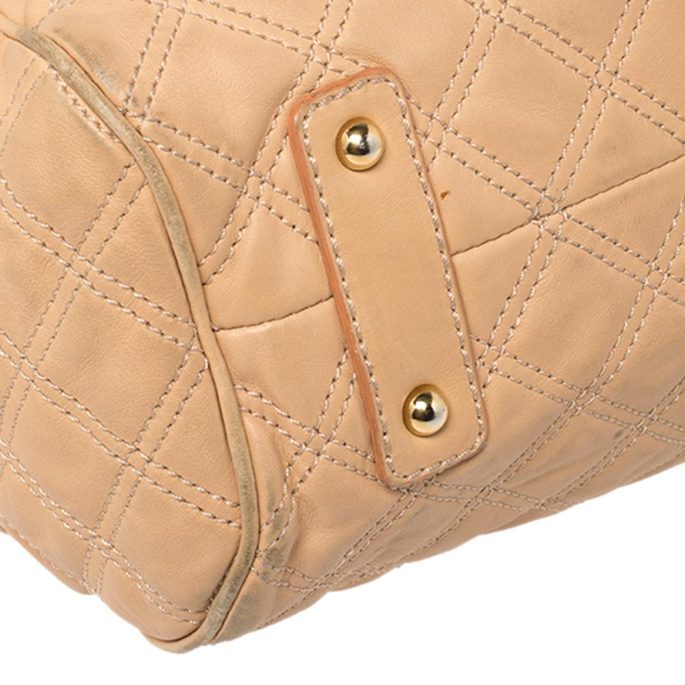 Marc Jacobs Peach Quilted Leather Stam Satchel 4