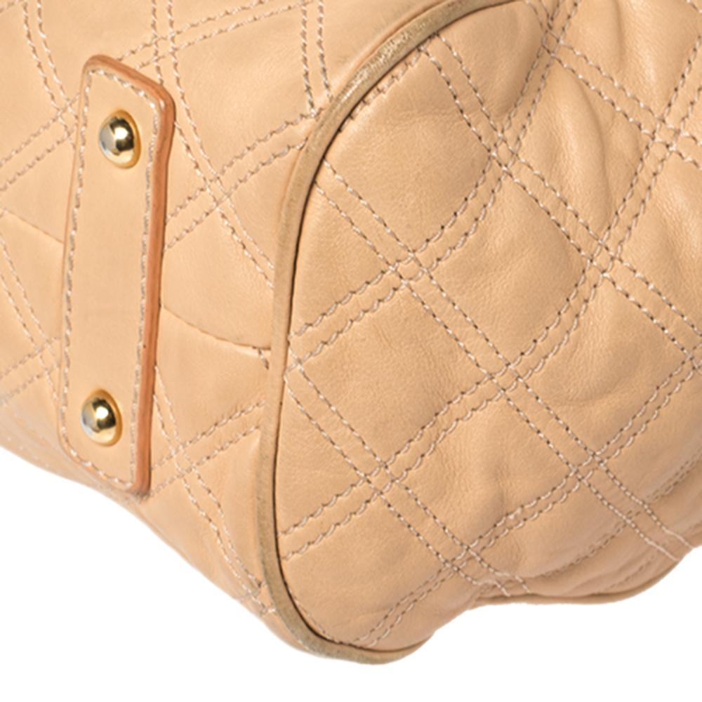 Marc Jacobs Peach Quilted Leather Stam Satchel 3