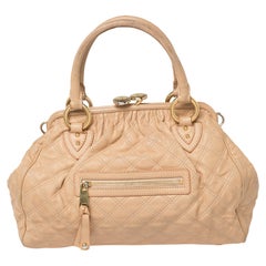 Marc Jacobs Peach Quilted Leather Stam Satchel