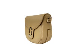 Marc Jacobs Pebble Leather Saddle Crossbody Bag — Gold