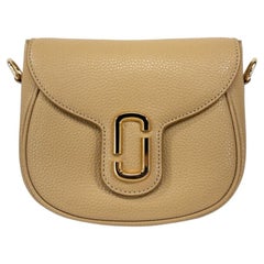 Marc Jacobs Pebble Leather Saddle Crossbody Bag — Gold