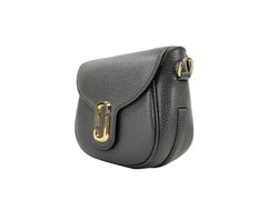 Marc Jacobs Pebbled Leather Saddle Crossbody Bag — Black