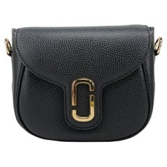 Marc Jacobs Pebbled Leather Saddle Crossbody Bag — Black