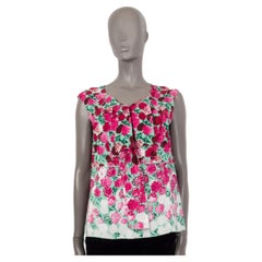 MARC JACOBS pink green white silk FLORAL Tank Top Shirt 6 S