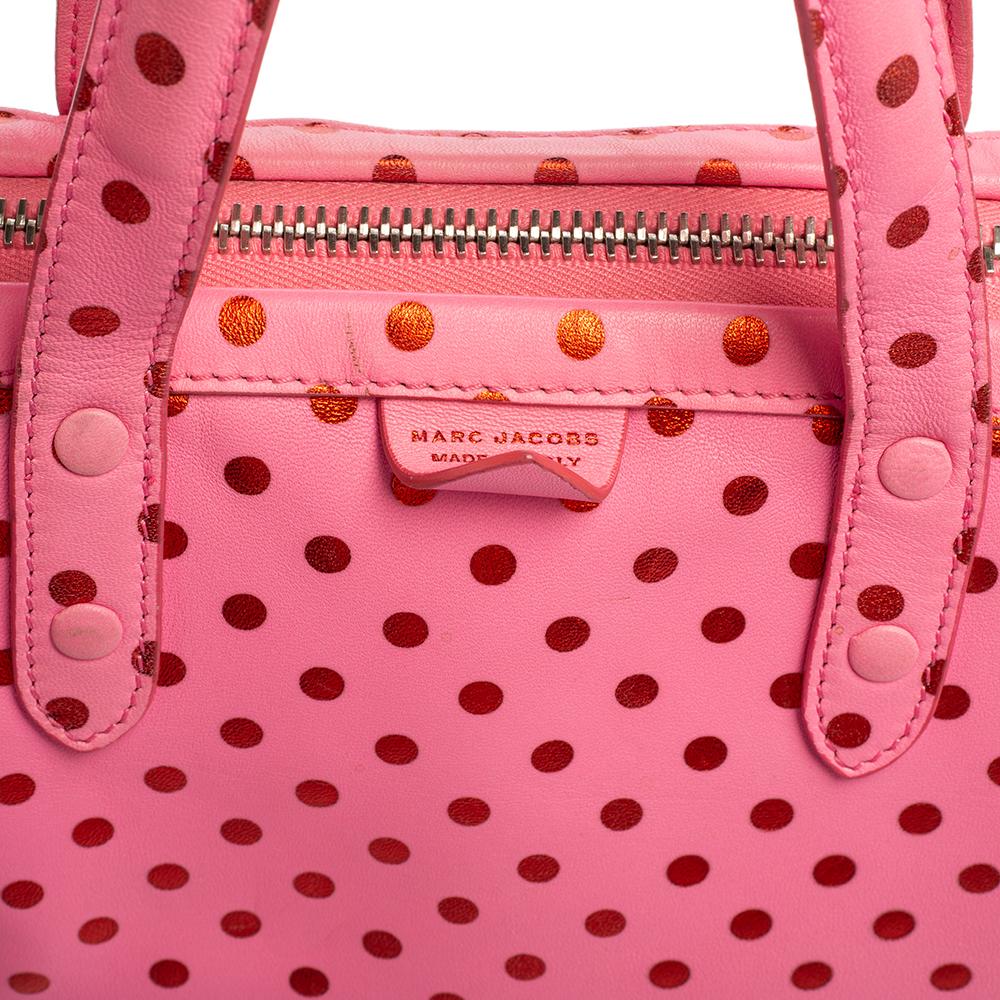 Marc Jacobs Pink Leather Polka Dot Zip Tote 4
