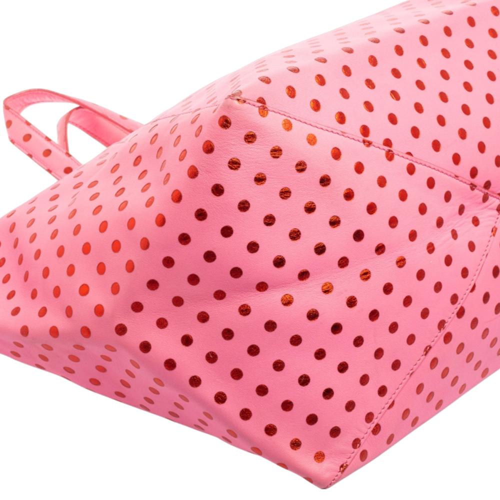 Marc Jacobs Pink Leather Polka Dot Zip Tote 2