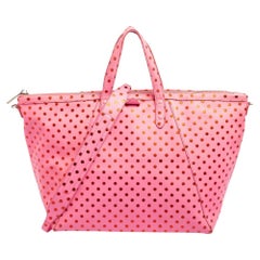 Marc Jacobs Pink Leather Polka Dot Zip Tote