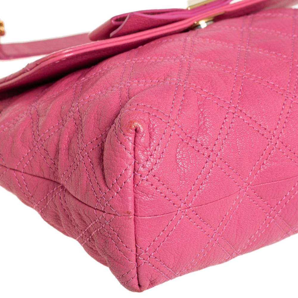 Marc Jacobs Pink Quilted Leather Bow Shoulder Bag 3