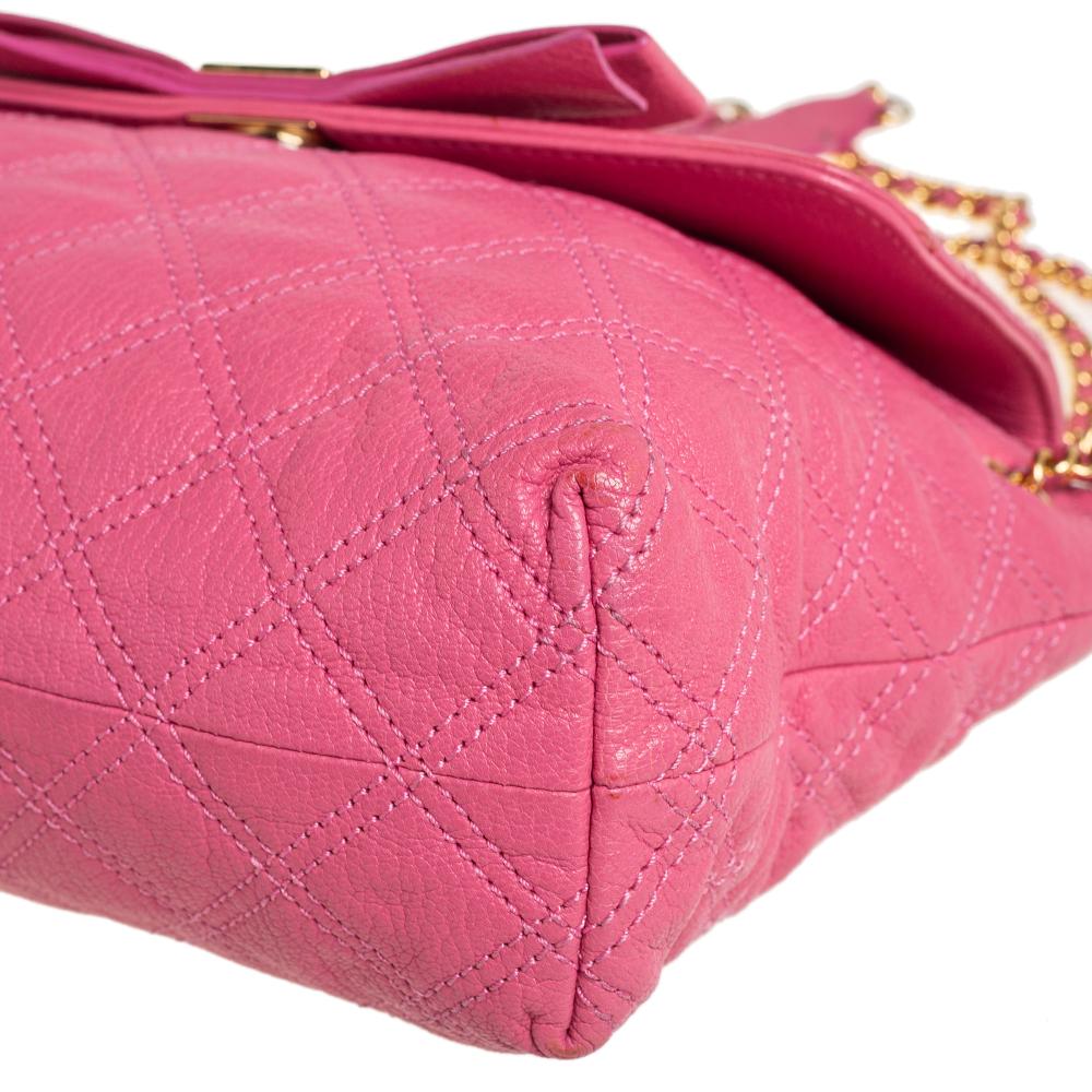 Marc Jacobs Pink Quilted Leather Bow Shoulder Bag 4