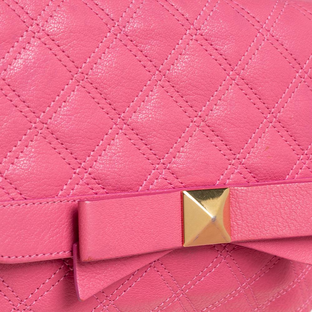 Women's Marc Jacobs Pink Quilted Leather Bow Shoulder Bag