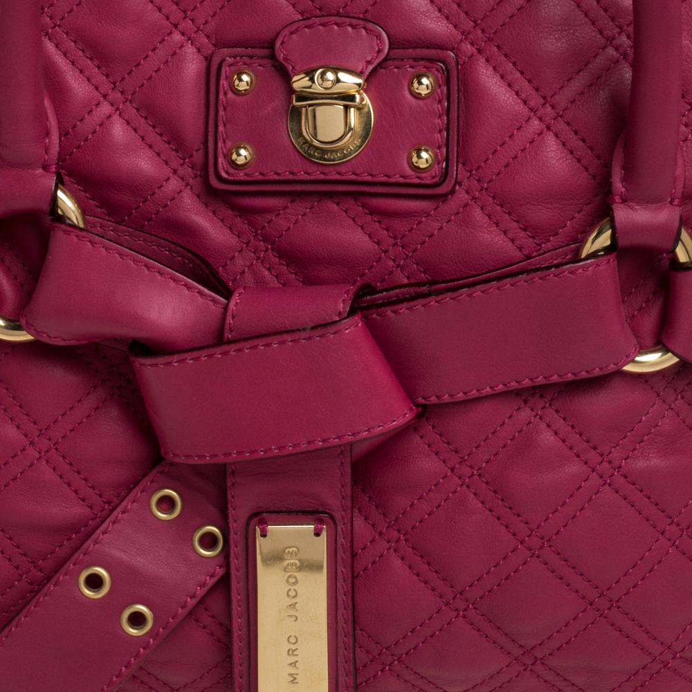 Marc Jacobs Pink Quilted Leather Bruna Bow Satchel 5