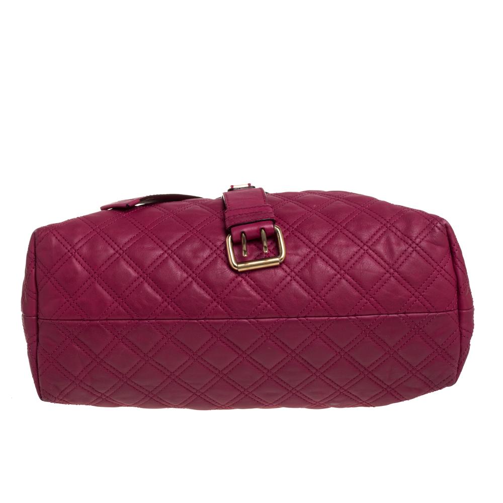 Women's Marc Jacobs Pink Quilted Leather Bruna Bow Satchel