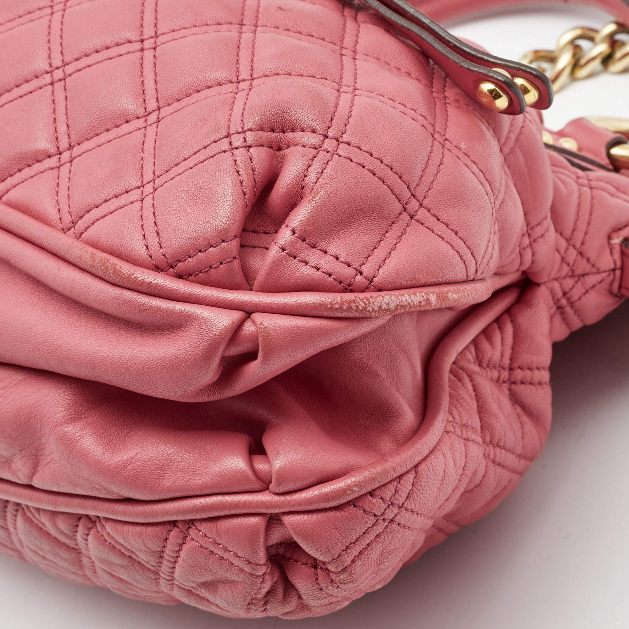 Marc Jacobs Pink Quilted Leather Cecilia Shoulder Bag For Sale 7