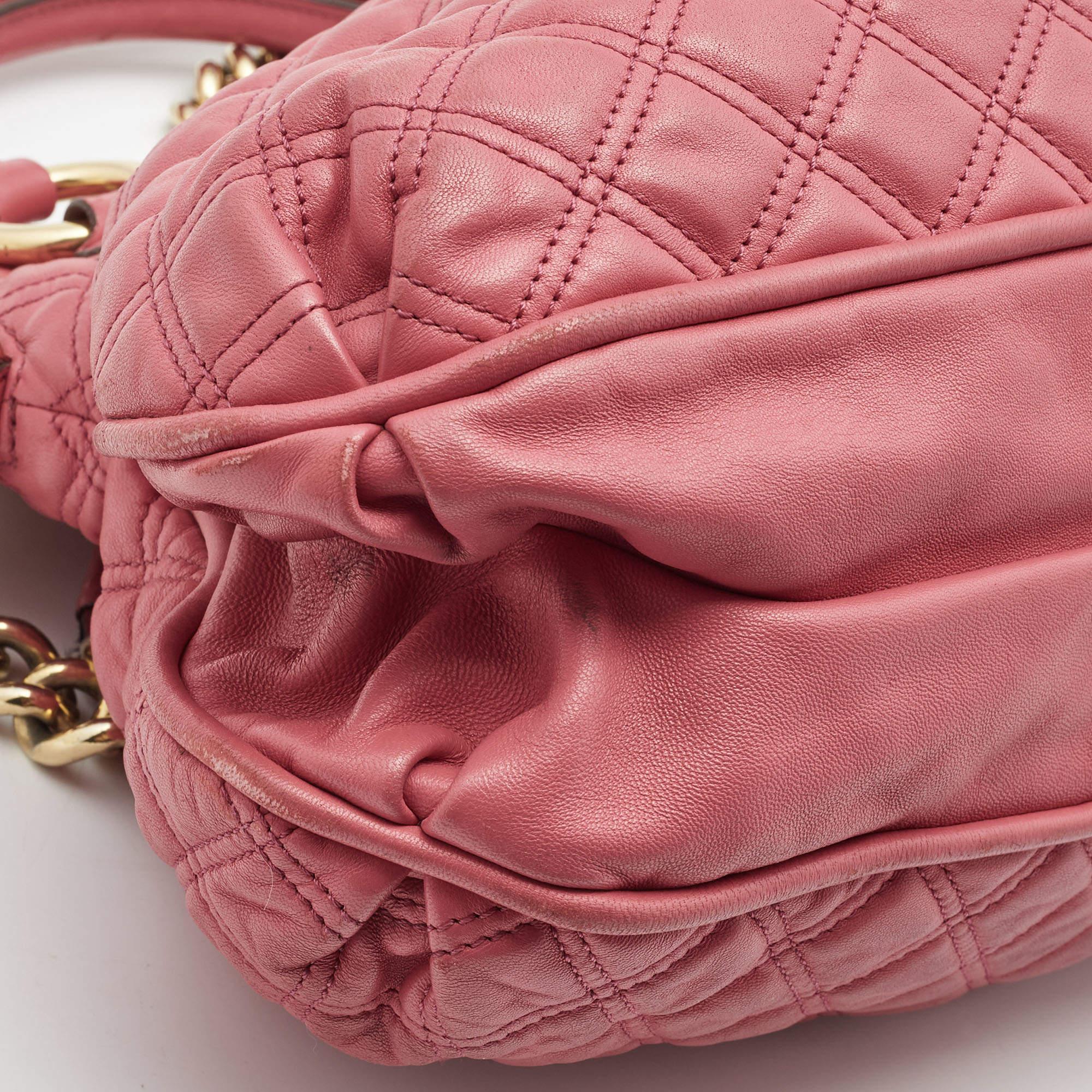Marc Jacobs Pink Quilted Leather Cecilia Shoulder Bag For Sale 9