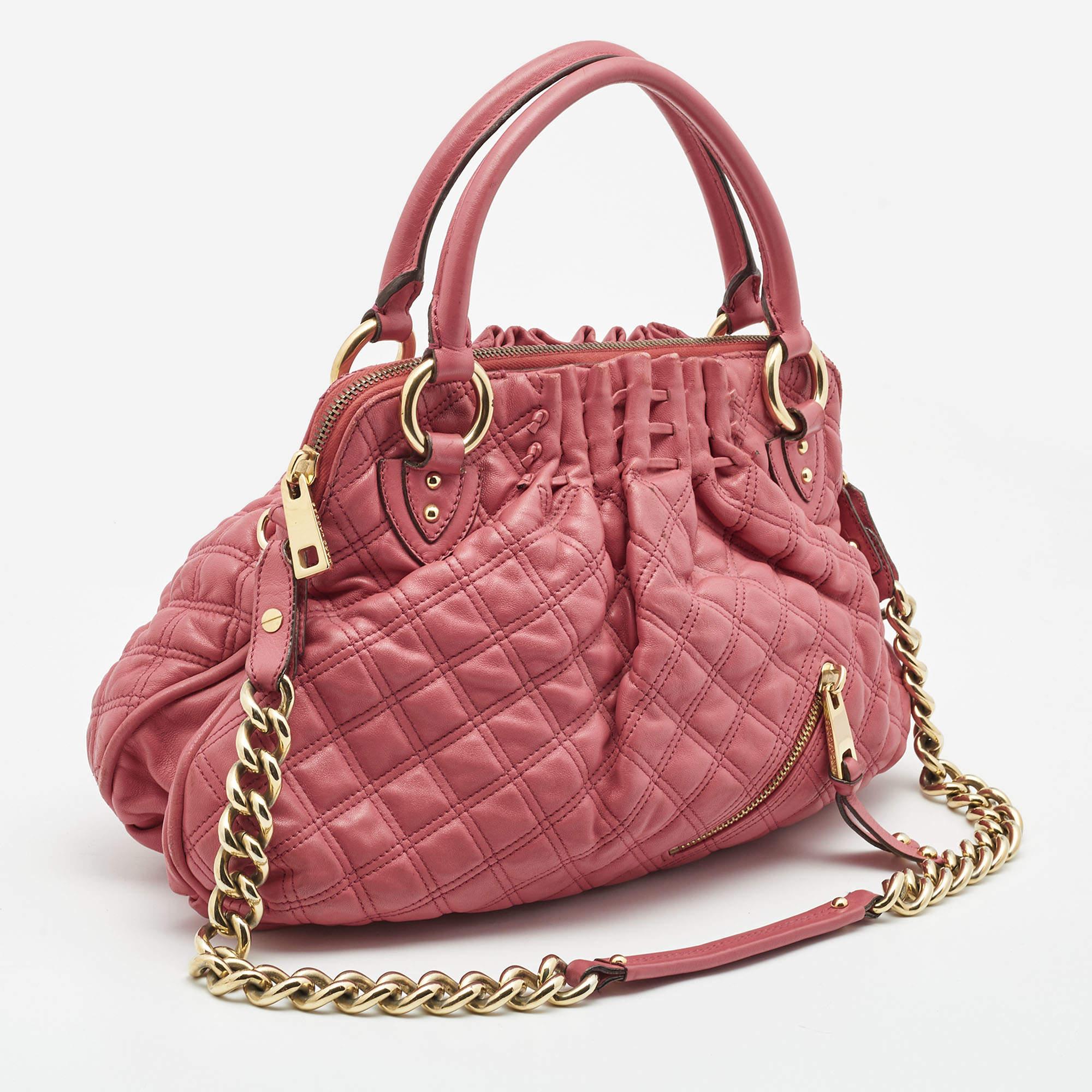 Women's Marc Jacobs Pink Quilted Leather Cecilia Shoulder Bag For Sale
