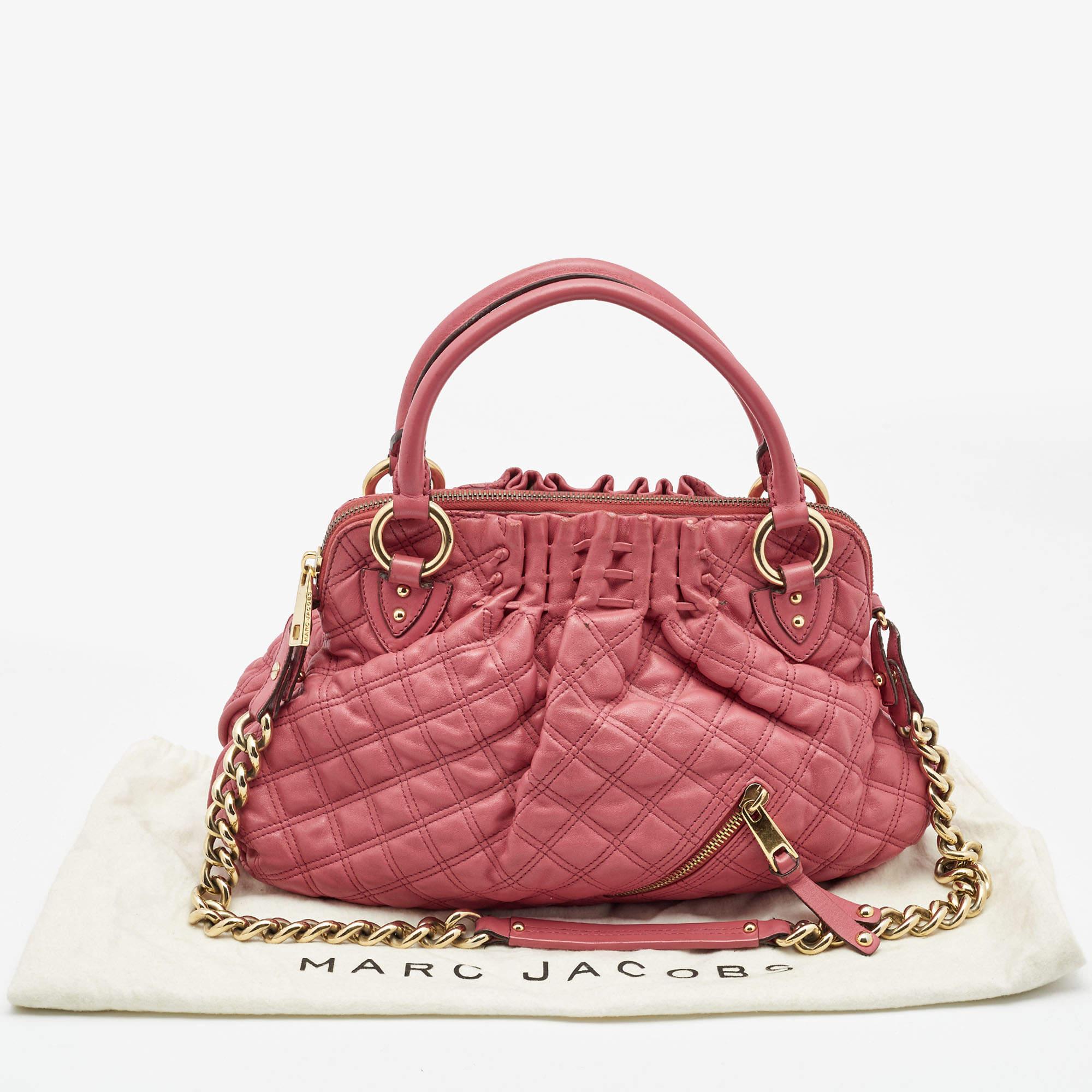 Marc Jacobs Pink Quilted Leather Cecilia Shoulder Bag For Sale 2
