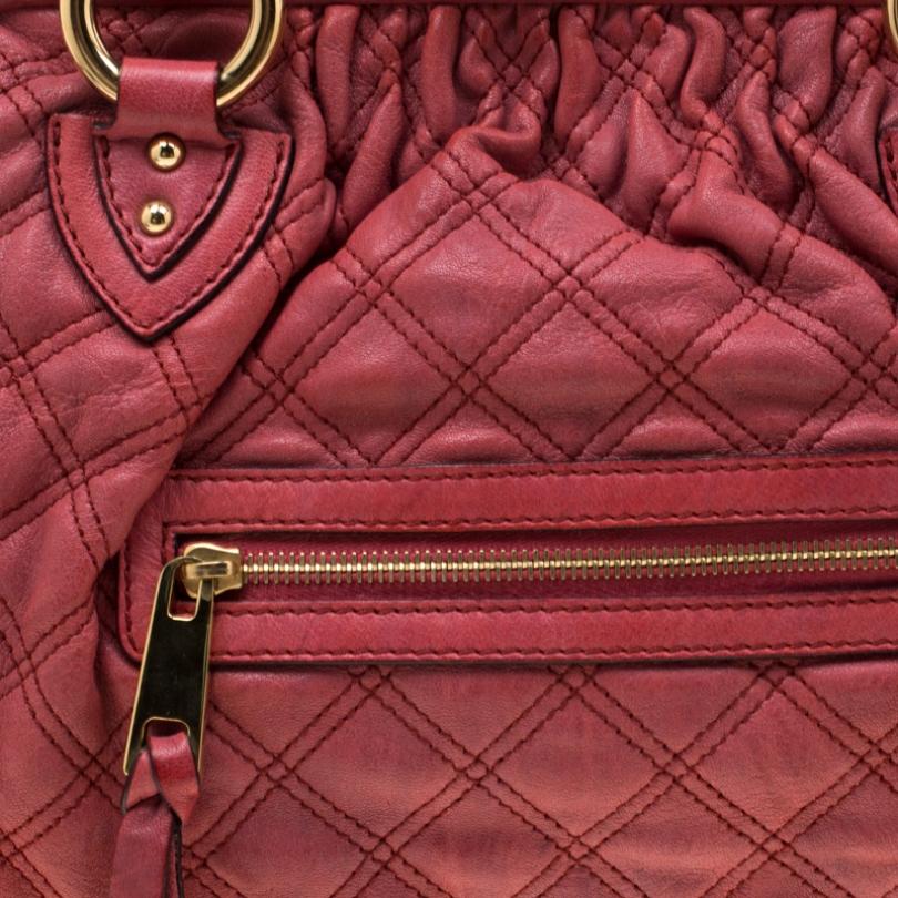 Marc Jacobs Pink Quilted Leather Stam Shoulder Bag 4