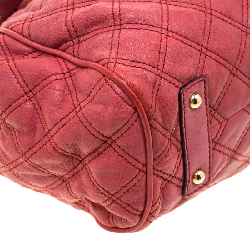 Marc Jacobs Pink Quilted Leather Stam Shoulder Bag 4
