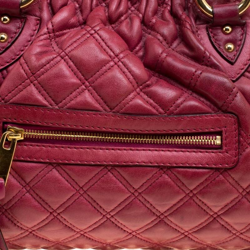 Women's Marc Jacobs Pink Quilted Leather Stam Shoulder Bag