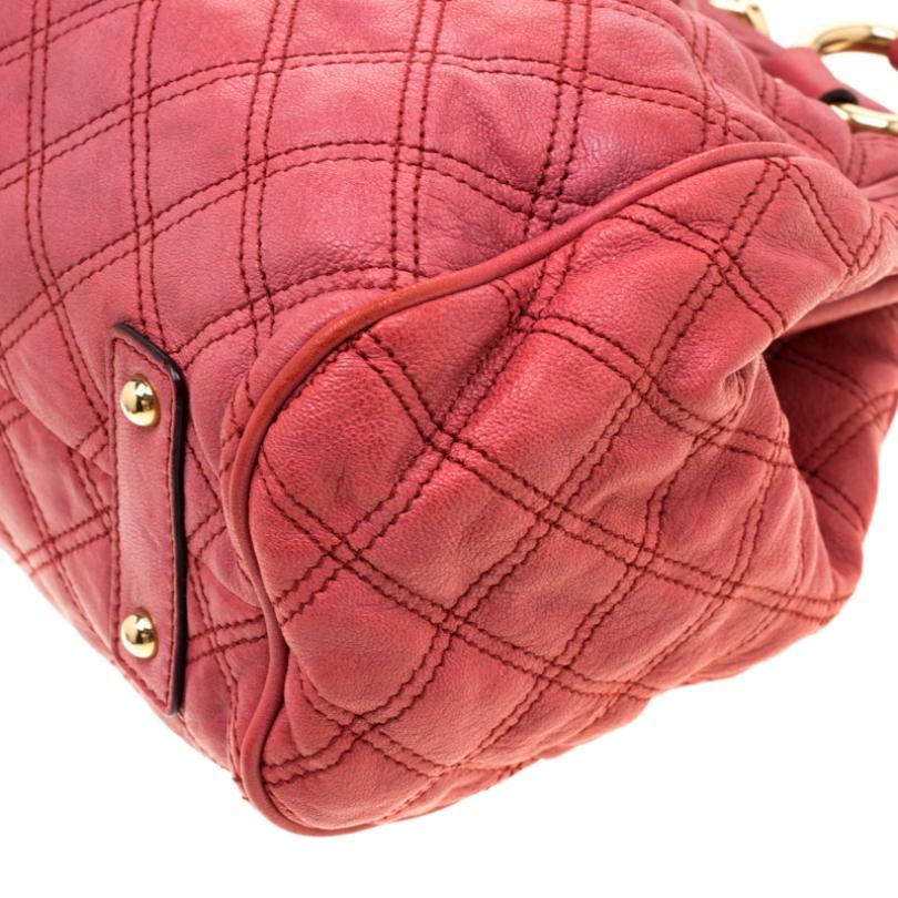Women's Marc Jacobs Pink Quilted Leather Stam Shoulder Bag