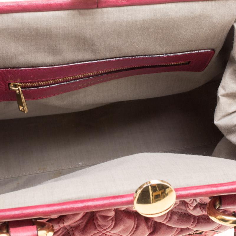 Marc Jacobs Pink Quilted Leather Stam Shoulder Bag 2