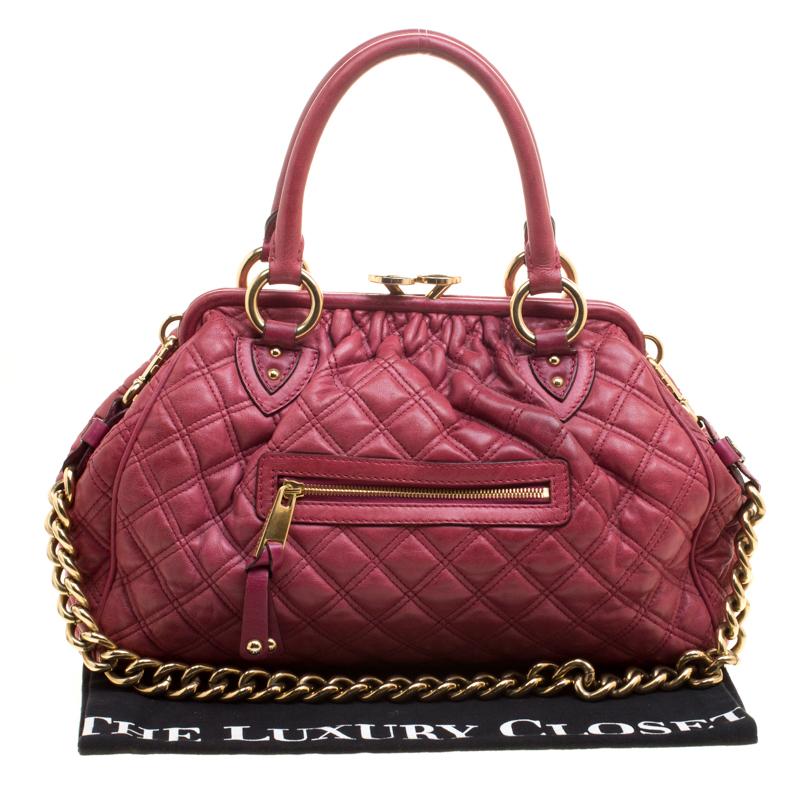 Marc Jacobs Pink Quilted Leather Stam Shoulder Bag 4