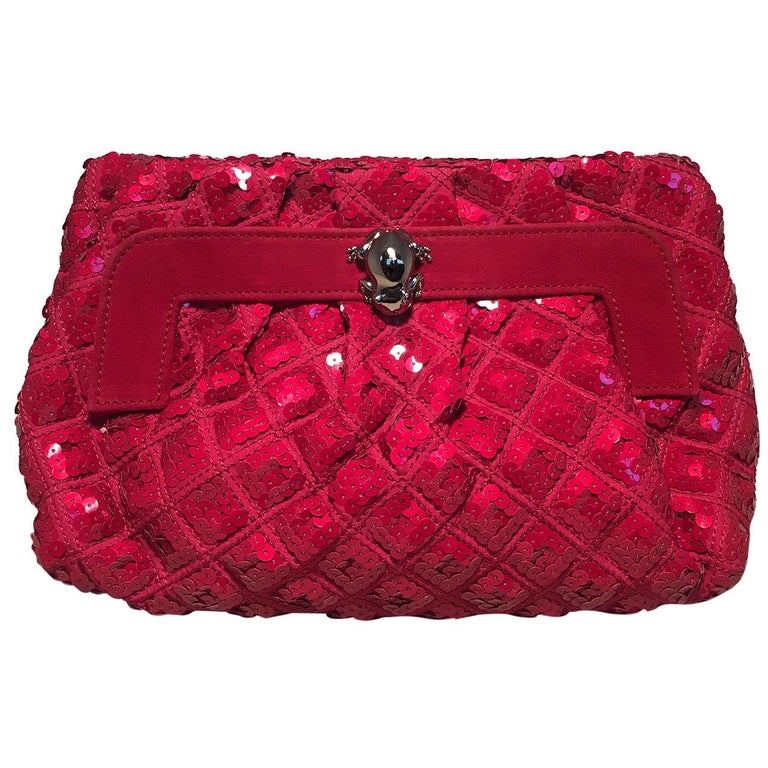 Marc Jacobs Metallic Orange Quilted Leather Eugenie Clutch Marc Jacobs