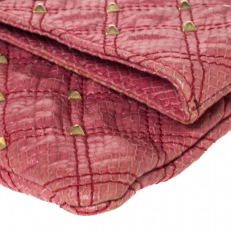 Marc Jacobs Pink Studded Leather Eugenie Clutch en venta 1
