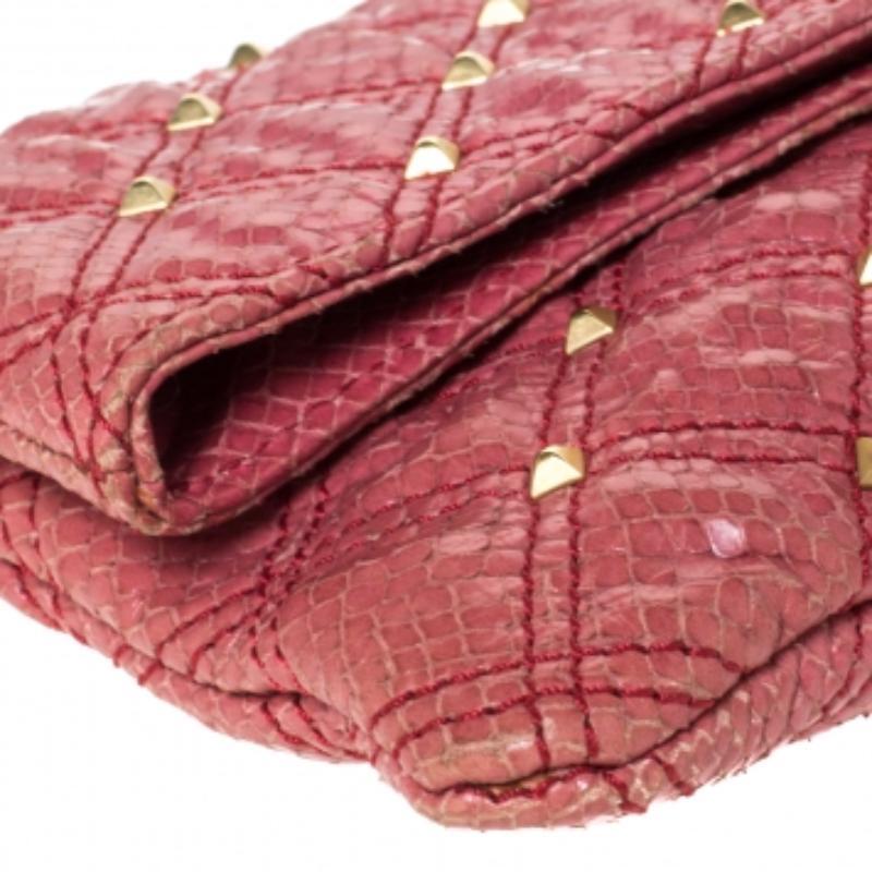 Marc Jacobs Pink Studded Leather Eugenie Clutch en venta 2