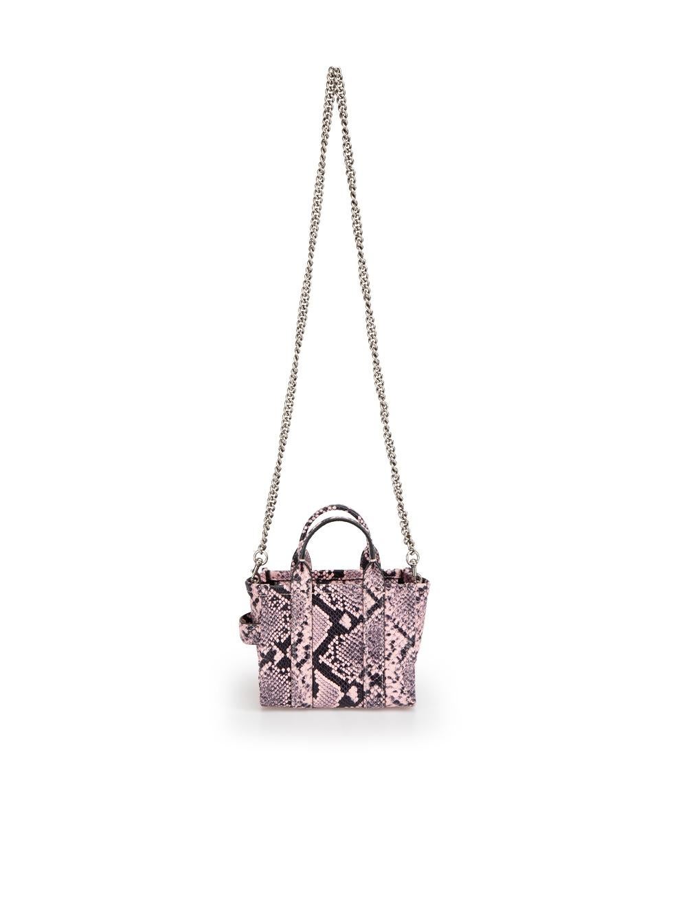 Marc Jacobs Pink The Snake-Embossed Crossbody Tote In Excellent Condition For Sale In London, GB
