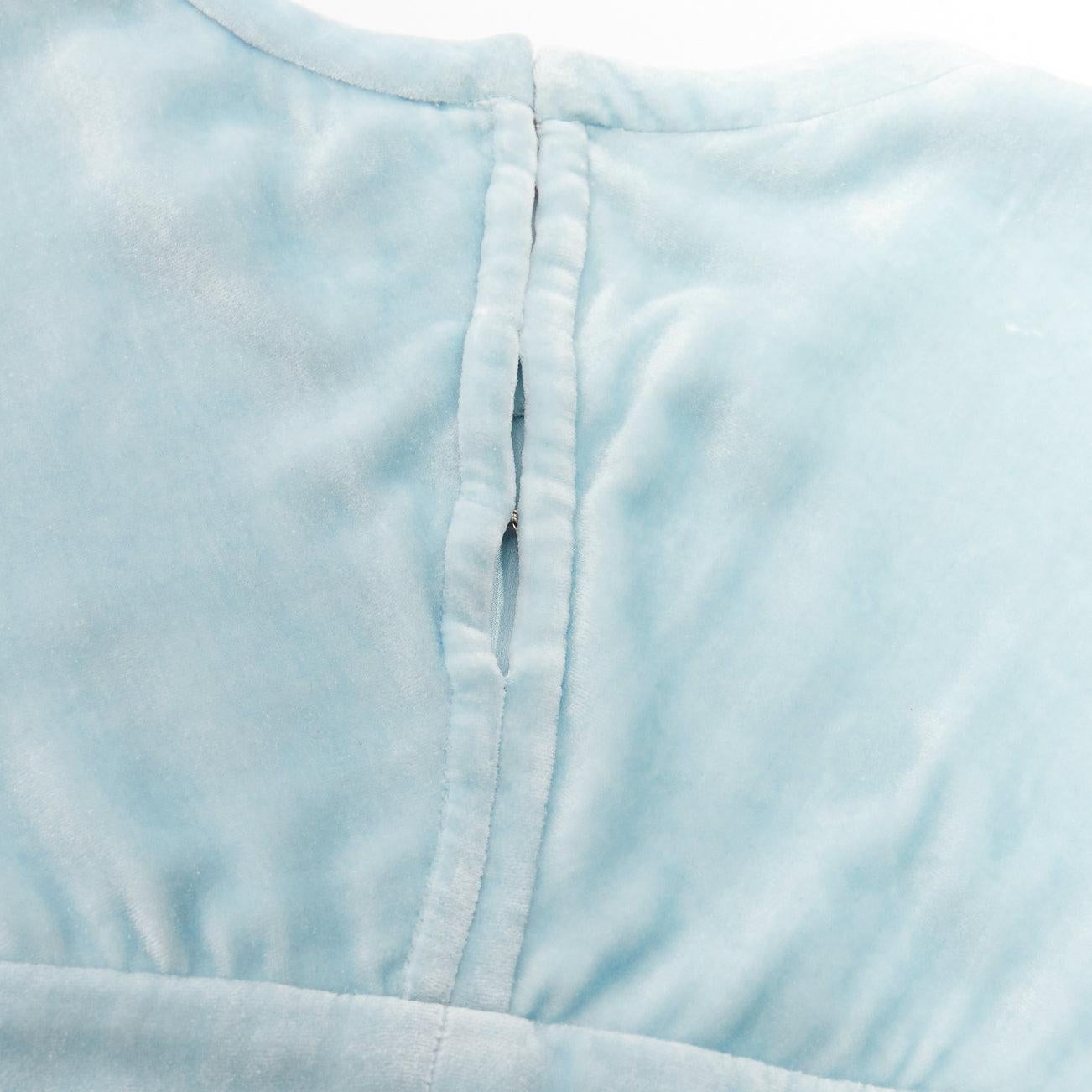 MARC JACOBS powder blue rayon silk velvet darted short sleeve top US2 S For Sale 2