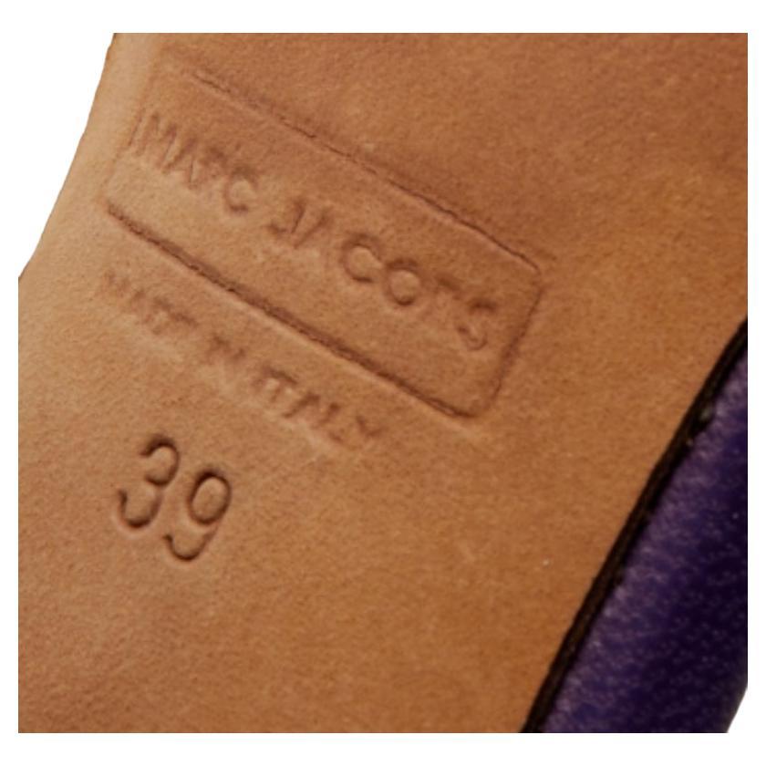 Marc Jacobs Sandalias de piel de cocodrilo en relieve moradas tamaño 39 en venta 1