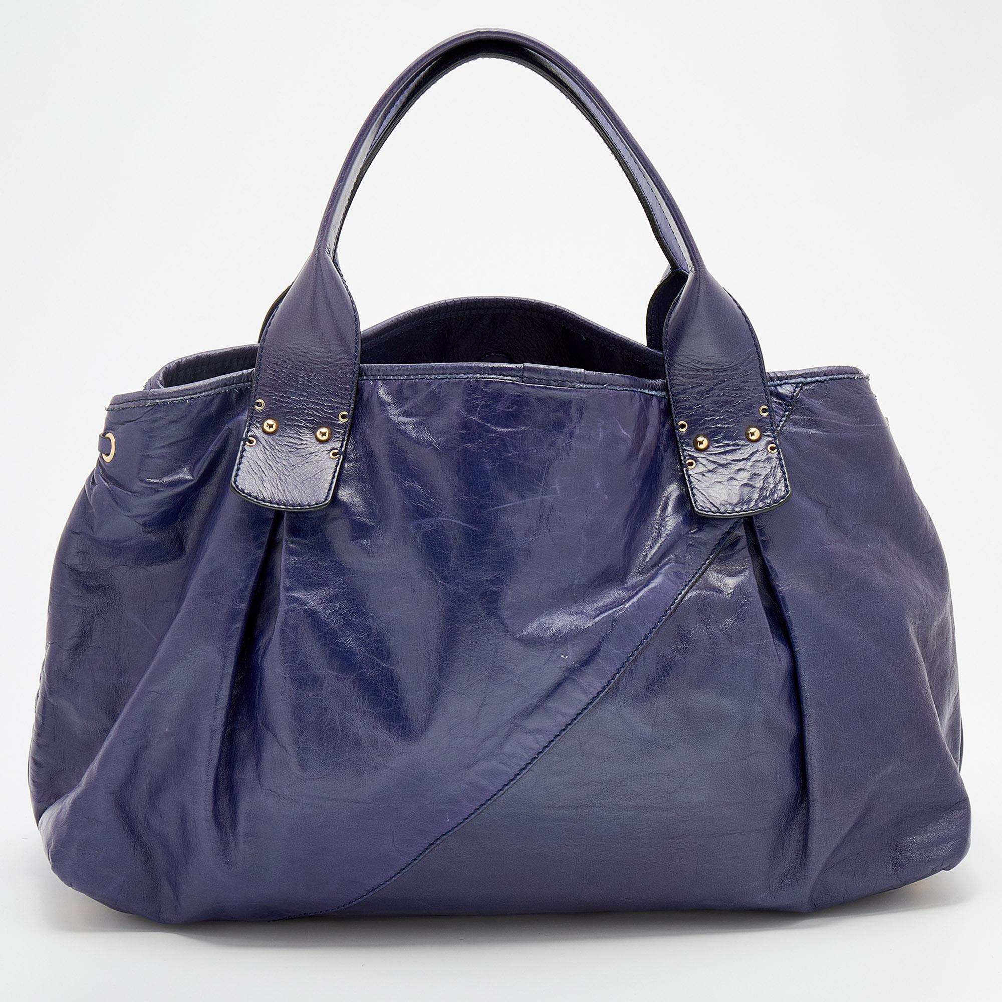 Marc Jacobs Purple Leather Eyelet Tote at 1stDibs
