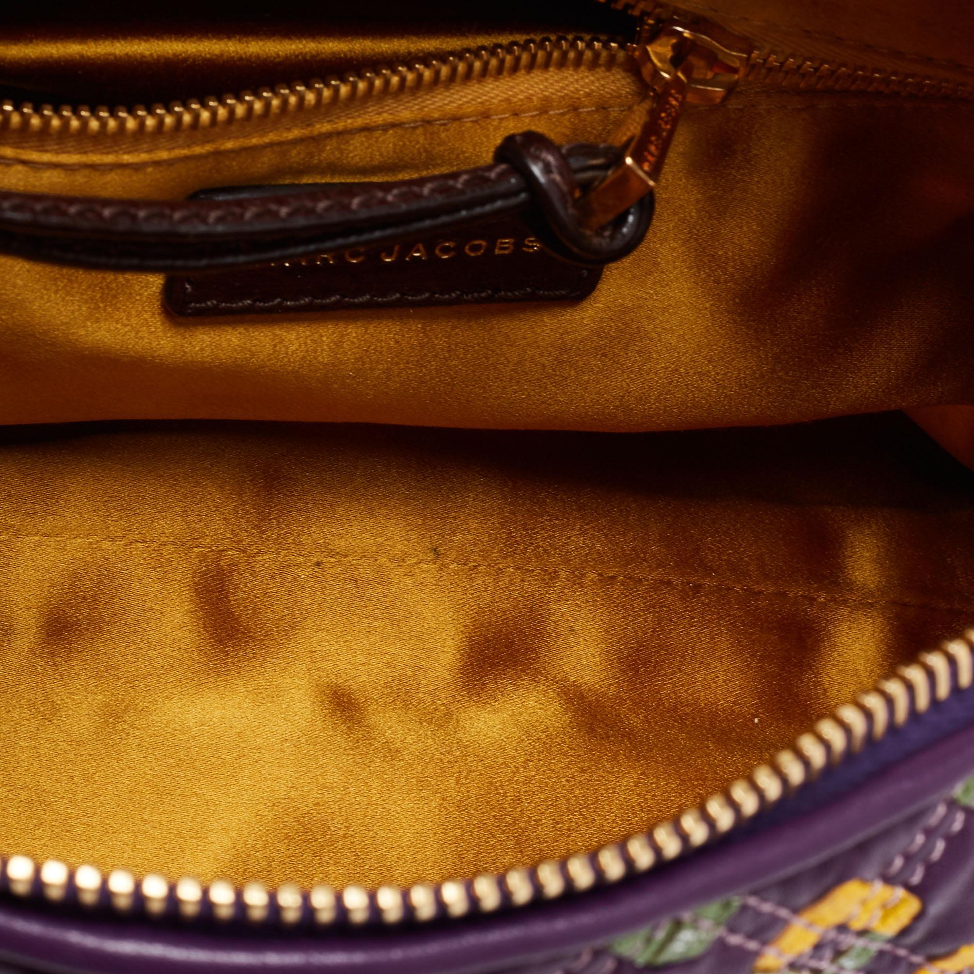 Marc Jacobs Purple Printed Leather Misfit Flap Shoulder Bag 2