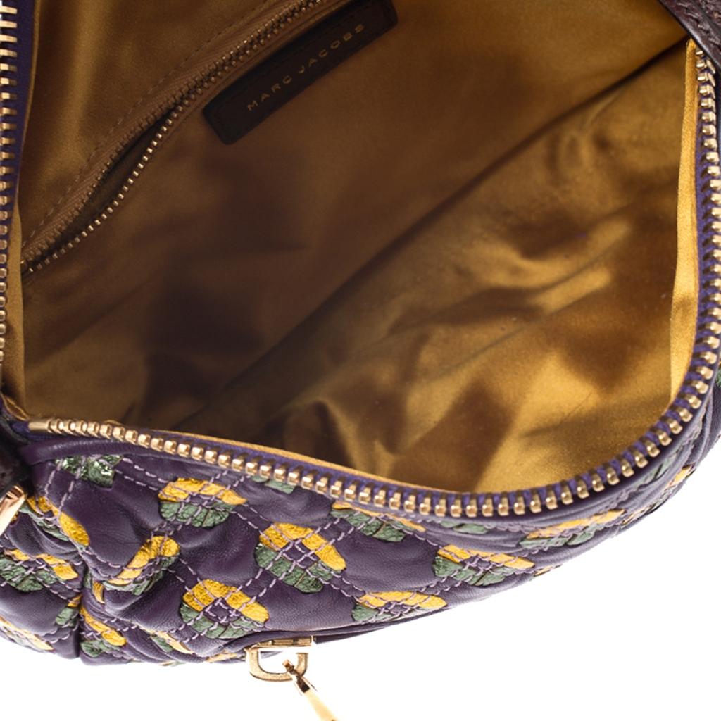 Women's Marc Jacobs Purple Printed Leather Misfit Flap Shoulder Bag