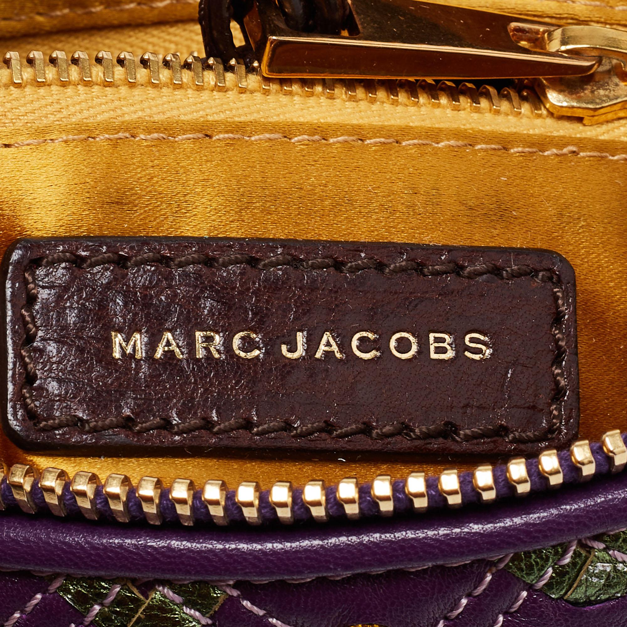 Marc Jacobs Purple Printed Leather Misfit Flap Shoulder Bag 1